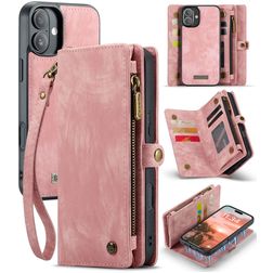 Caseme 008 iPhone 16 Plus Hoesje Uitneembare 2in1 Bookcase Portemonnee - Roze