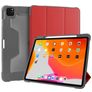 Mutural Tri-Fold Tough iPad Pro 12.9 Inch (2022) Hoes Bookcase + Stylus Houder - Zwart / Rood