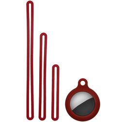 Mobigear Lanyard Apple AirTag Hoesje Flexibel Siliconen - Bordeaux Rood