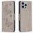 Mobigear Butterfly iPhone 15 Pro Max Hoesje Bookcase Portemonnee - Grijs