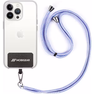 Mobigear Lanyard Universeel Telefoonkoord Verstelbaar - Wit / Blauw / Paars