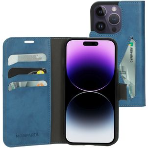 Mobiparts Classic Wallet iPhone 14 Pro Hoesje Bookcase Portemonnee - Steel Blue