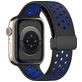 Mobigear Sport Plus Mag Siliconen Apple Watch Bandje Magneetsluiting - 49/46/45/44 mm - Zwart / Blauw