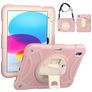 Mobigear SureGrip iPad 11 (2025) Hoes Hard Kunststof,Siliconen Backcover + Stylus Houder + Schouderband + Standaard - Roze