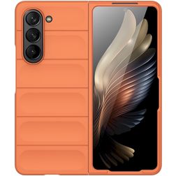 Mobigear Bumpy Samsung Galaxy Z Fold 5 Hoesje Flexibel TPU Backcover - Oranje