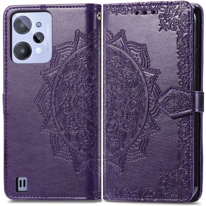 Mobigear Mandala Realme C31 Hoesje Bookcase Portemonnee - Paars
