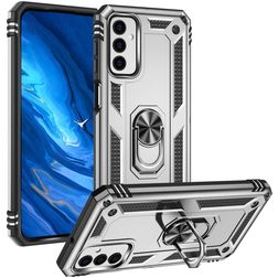 Mobigear Armor Ring Samsung Galaxy M23 Hoesje Hardcase Backcover Shockproof met Ringhouder - Zilver