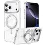 Mobigear Frosted Mag iPhone 17 Pro Max MagSafe Hoesje Hardcase Backcover met Standaard - Zilver