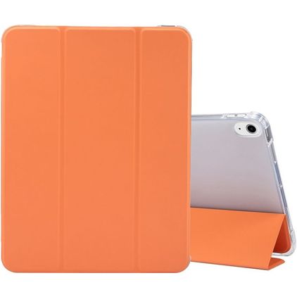 Mobigear Tri-Fold Gel iPad Air 5 (2022) Hoes TPU / Kunstleer Bookcase + Stylus Houder - Oranje