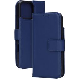 Mobiparts Wallet iPhone 16 Pro Max MagSafe Hoesje Echt Leer Bookcase Portemonnee - Blauw