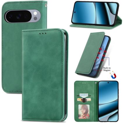 Mobigear Retro Slim Google Pixel 10 Pro XL Hoesje Bookcase Portemonnee - Groen
