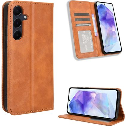 Mobigear Sensation Samsung Galaxy A35 Hoesje Bookcase Portemonnee - Bruin