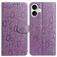 Mobigear Flowers iPhone 17 Hoesje Bookcase Portemonnee - Paars