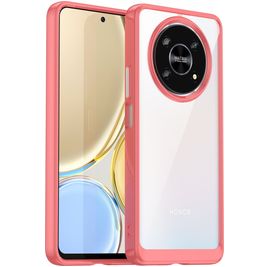 Mobigear Crystal HONOR Magic 4 Lite Hoesje Hardcase Backcover - Transparant / Rood