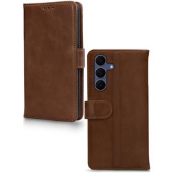 Mobilize Wallet Samsung Galaxy S25 FE Hoesje Echt Leer Bookcase Portemonnee - Bruin