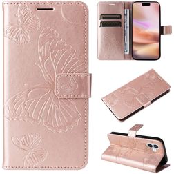Mobigear Butterfly iPhone 16 Plus Hoesje Bookcase Portemonnee - Roségoud
