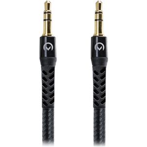Mobilize Strong Nylon AUX 3.5mm naar AUX 3.5mm Kabel 1.5 Meter - Zwart
