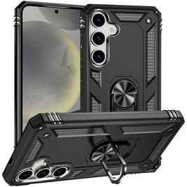 Mobigear Armor ring Samsung Galaxy S25 Hoesje Hardcase Backcover Shockproof met Ringhouder - Zwart