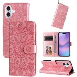 Mobigear Sunflower iPhone 17 Hoesje Bookcase Portemonnee - Roze