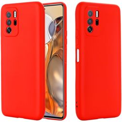 Mobigear Rubber Touch POCO X3 GT Siliconen Hoesje Backcover - Rood