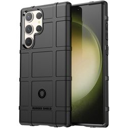 Mobigear Rugged Shield Samsung Galaxy S24 Ultra Hoesje Flexibel TPU Backcover Shockproof - Zwart