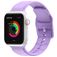 Mobigear Dashed Siliconen Apple Watch Bandje Gespsluiting - 42/41/40/38 mm - Paars