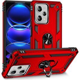 Mobigear Armor Ring Xiaomi Redmi Note 12 Pro Plus Hoesje Hardcase Backcover Shockproof met Ringhouder - Rood