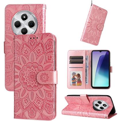 Mobigear Sunflower Xiaomi Redmi 14C Hoesje Bookcase Portemonnee - Roségoud