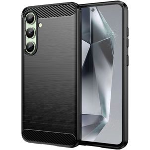 Mobigear Brushed Slim Samsung Galaxy S24 FE Hoesje Flexibel TPU Backcover - Zwart