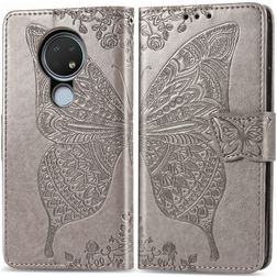 Mobigear Butterfly Nokia 7.2 Hoesje Bookcase Portemonnee - Grijs