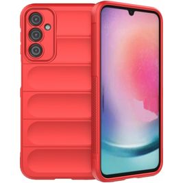 Mobigear Bumpy Samsung Galaxy A24 Hoesje Flexibel TPU Backcover - Rood