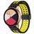 Mobigear Sport Plus Mag Siliconen Smartwatch Bandje Magneetsluiting - Universeel 22 mm connector - Zwart / Geel