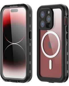 RedPepper Waterproof iPhone 15 Pro Waterdicht MagSafe Hoesje Hardcase Backcover Shockproof - Zwart