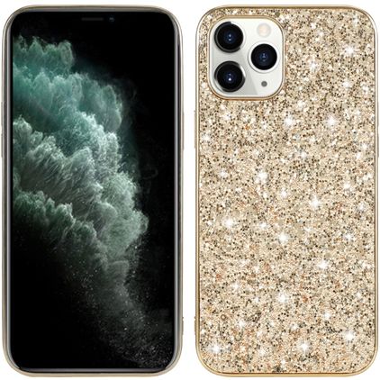 Mobigear Glitter iPhone 12 Pro Hoesje Hardcase Backcover - Goud