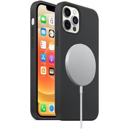 Mobigear Rubber Touch iPhone 12 Siliconen MagSafe Hoesje Backcover - Zwart