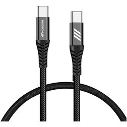 Mobigear Nylon USB-C naar USB-C Kabel 0.4 Meter - Zwart
