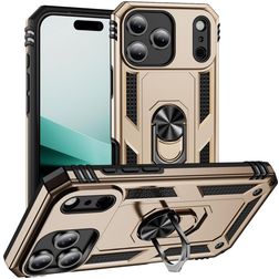 Mobigear Armor Ring iPhone 18 Pro Hoesje Hardcase Backcover Shockproof met Ringhouder - Goud
