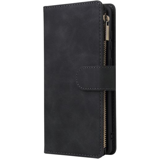 Mobigear Zipper Samsung Galaxy Note 10 Lite Hoesje Bookcase Portemonnee - Zwart