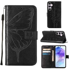 Mobigear Butterfly Samsung Galaxy A55 Hoesje Bookcase Portemonnee - Zwart