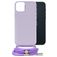 Mobilize Lanyard Gelly iPhone 14 Plus Flexibel TPU Hoesje met koord - Pastel Purple