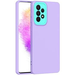 Mobigear Colors Samsung Galaxy A73 Hoesje Flexibel TPU Backcover - Paars