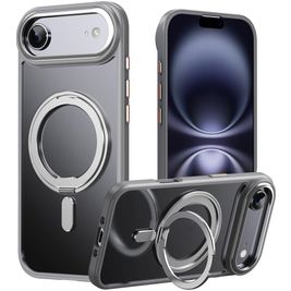 Mobigear Frosted Mag iPhone Air MagSafe Hoesje Hardcase Backcover met Standaard - Grijs