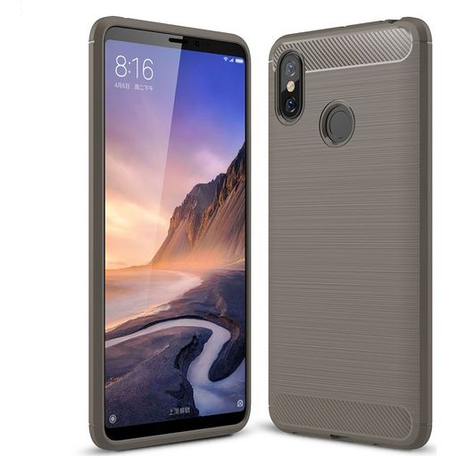 Mobigear Brushed Slim Xiaomi Mi Max 3 Hoesje Flexibel TPU Backcover - Grijs