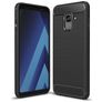 Mobigear Brushed Slim Samsung Galaxy A8 (2018) Hoesje Flexibel TPU Backcover - Zwart