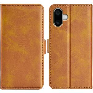 Mobigear Slim Magnet iPhone 16 Plus Hoesje Bookcase Portemonnee - Cognac