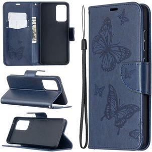 Mobigear Butterfly Samsung Galaxy A52s 5G Hoesje Bookcase Portemonnee - Blauw