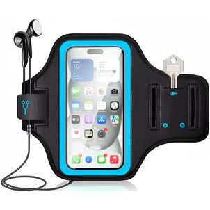 Mobigear Go Active Telefoonhouder Hardlopen Huawei Y7 (2019) Sport Hoesje Neopreen Sportarmband - Blauw