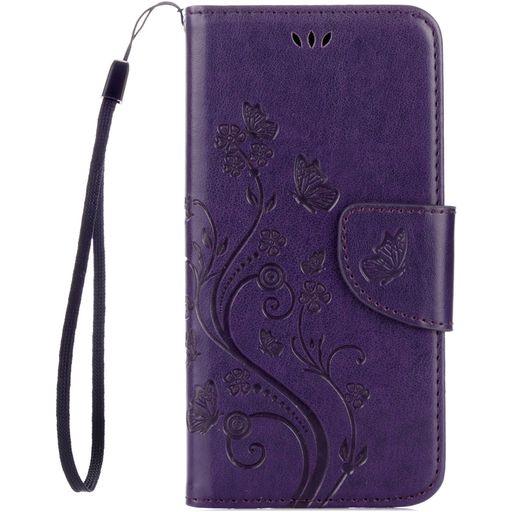Mobigear Flowers Samsung Galaxy A5 (2017) Hoesje Bookcase Portemonnee - Paars
