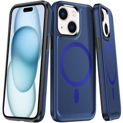 Mobigear Armor Mag iPhone 15 Plus MagSafe Hoesje Hardcase Backcover Shockproof - Blauw