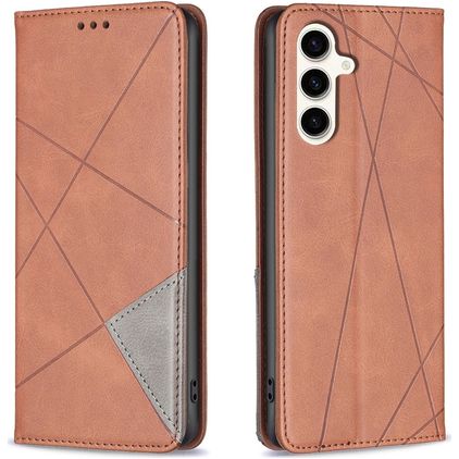 Mobigear Rhombus Slim Samsung Galaxy S24 FE Hoesje Bookcase - Bruin